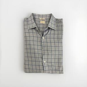 CULTURATA MENS CASUAL BUTTON SHIRT 18/46 2XL BLUE PATTERN MADE IN ITALY VGC!